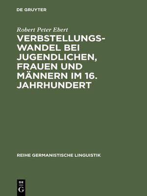 cover image of Verbstellungswandel bei Jugendlichen, Frauen und Männern im 16. Jahrhundert